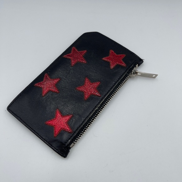 Yves Saint Laurent Handbags - Saint Laurent Paris SLP Star fragment wallet cardholder black leather with zip